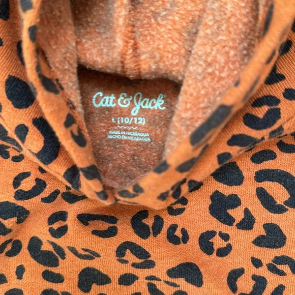 Cat & Jack | Girls Pullover | Leopard Print | Hoodie | size 10/12 - Picture 2 of 3